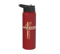 He is Risen Matthew 28:6 Easter Christian Cross Religious Stainless Steel Insulated Water Bottle