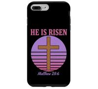 He Is Risen Matthew 28:6 Easter Christian Cross Retro Case for iPhone 7 Plus/8 Plus