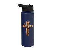 He is Risen Matthew 28:6 Easter Cross Stainless Steel Insulated Water Bottle