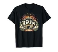 He is Risen Matthew 28:6 Empty Tomb Cross Religious Easter T-Shirt