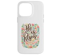 He Is Risen Matthew 28:6 Leopard Pattern Floral Easter Jesus Case for iPhone 14 Pro Max