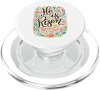 He Is Risen Matthew 28:6 Leopard Pattern Floral Easter Jesus PopSockets PopGrip for MagSafe