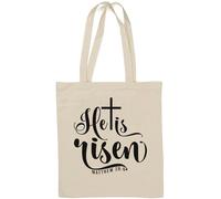 He Is Risen Matthew Natural Cotton Tote Bag White