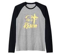 He is Risen Raglan Baseball Tee