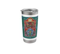 He is Risen Religious Cross Dove Stained Glass Style Easter Stainless Steel Insulated Tumbler