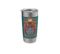 He is Risen Religious Cross Dove Stained Glass Style Easter Stainless Steel Insulated Tumbler