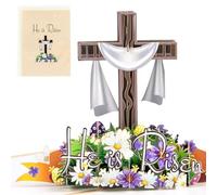 He is Risen Religious Easter Greeting Card,Easter Christian 3D Pop Up Blessings Card with Envelopes for Christmas, Thanksgiving, Birthday, Wedding, Encouragement Gift