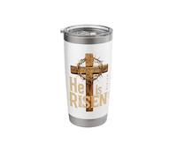 He is Risen Retro Vintage Cross Happy Easter Stainless Steel Insulated Tumbler
