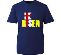 He is Risen T-Shirt Jesus Crucifixion Jesus Cross Bible Verse Unisex Gift Tee Top (Navy, 3XL)