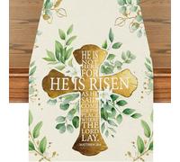 He is Risen Table Runner, Religious Easter Decor for Dining Table - Extra Long Kitchen Decorations Indoor Home Party (13x72 Inch)