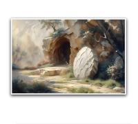 He is Risen The Tomb is Empty Jesus Christ Art Jesus Resurrection Christian Poster Easter Wall Decor Living Room Art Easter Prints LDS Home Decor - Indoor for Bedroom Church Wall Decorations UnFramed