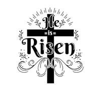 he is Risen Wall Stickers 42x48cm Easy Installation Black