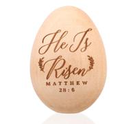 He is Risen Wooden Easter Egg, Resurrection Egg Easter Decorations Christian Religious Home Decor for Tiered Trays Table Centerpieces Church Sunday Celebrations