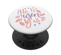 He is Risen Y'all Easter Jesus Resurrection Christian Sunday PopSockets Adhesive PopGrip
