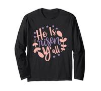 He is Risen Y'all - Happy Easter Day Jesus Christian Sunday Long Sleeve T-Shirt