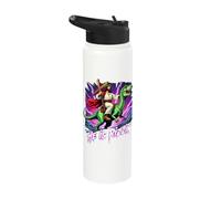 He is Rizzin' Funny Dinosaur Jesus Stainless Steel Insulated Water Bottle