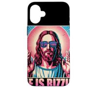 He Is Rizzin Funny Jesus Religious Humor Pop Culture Case for iPhone 16 Plus