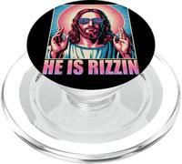 He Is Rizzin Funny Jesus Religious Humor Pop Culture PopSockets PopGrip for MagSafe