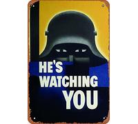 He Is Watching You World War II Propaganda Metal Tin Signs Room Stuff Wall Decor Sign 8x12 Inch