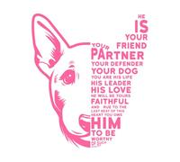 he is Your Friend Your Partner Your Defender Your Dog Typography pro Vinyl Wall Stickers 42x48.7cm Easy Installation Pink