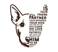 he is Your Friend Your Partner Your Defender Your Dog Typography pro Vinyl Wall Stickers 42x48.7cm Wall beautification Coffee