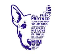 he is Your Friend Your Partner Your Defender Your Dog Typography pro Wall Stickers 42x48.7cm It Won't Fall Off DarkBlue
