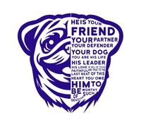 he is Your Friend Your Partner Your Defender Your Pug Vinyl Wall Stickers 67.2x70.7cm Do not Damage The Wall Surface DarkBlue