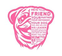 he is Your Friend Your Partner Your Defender Your Pug Wall Stickers 42x44.2cm Multiple Size Options Pink