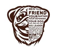he is Your Friend Your Partner Your Defender Your Pug Wall Stickers 42x44.2cm Window Decals Coffee