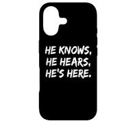 He Knows He Hears He’s Here God Christian Faith Jesus Case for iPhone 17