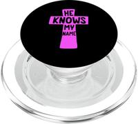 He Knows My Name Bible Religious God Jesus Isaiah 43:1 Pray PopSockets PopGrip for MagSafe