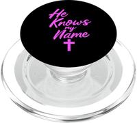 He Knows My Name Bible Religious God Jesus Isaiah 43:1 Pray PopSockets PopGrip for MagSafe