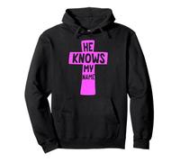 He Knows My Name Bible Religious God Jesus Isaiah 43:1 Pray Pullover Hoodie