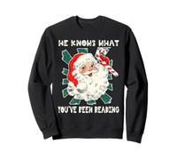 He Knows What You've Been Reading Christmas Bookish Groovy Sweatshirt