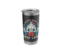 He Knows When You Skip Legs Funny Santa Gym Saying Christmas Stainless Steel Insulated Tumbler