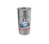 He Knows When You Skip Legs Funny Snowman Saying Christmas Stainless Steel Insulated Tumbler