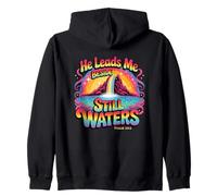 He Leads Me Beside Still Waters Psalm 23:2 Zip Hoodie