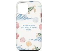 He Leads Me Beside Still Waters Sea Turtle Christian Art Case for iPhone 12/12 Pro