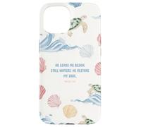 He Leads Me Beside Still Waters Sea Turtle Christian Art Case for iPhone 15
