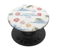 He Leads Me Beside Still Waters Sea Turtle Christian Art PopSockets Adhesive PopGrip