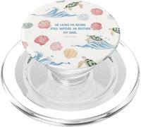 He Leads Me Beside Still Waters Sea Turtle Christian Art PopSockets PopGrip for MagSafe