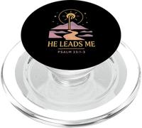 He Leads Me Psalm 23:1-3 Faith Graphic Design PopSockets PopGrip for MagSafe