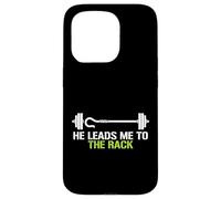 He Leads Me To The Rack Weightlifting Powerlifting Lifter Case for iPhone 15 Pro