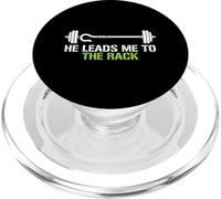 He Leads Me To The Rack Weightlifting Powerlifting Lifter PopSockets PopGrip for MagSafe