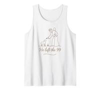 He Left The 99 Line Art Christian Jesus Sheperd Tank Top