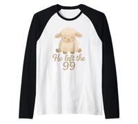 He Left The 99 Minimalist Lost Sheep Christian Faith Raglan Baseball Tee