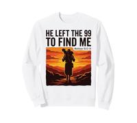 He Left The 99 To Find Me Christian Faith Shepherd Sunset Sweatshirt