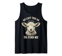 He Left the 99 to Find Me Christian Lost Sheep Bible Verse Tank Top