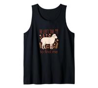 He Left The 99 to Find Me Floral Sheep Christian Faith Tank Top