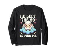 He Left The 99 to Find Me Kawaii Sheep Cloud Rainbow Long Sleeve T-Shirt